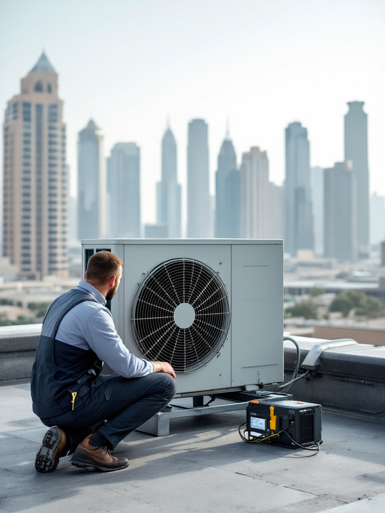 Al Naveed technician servicing a unit